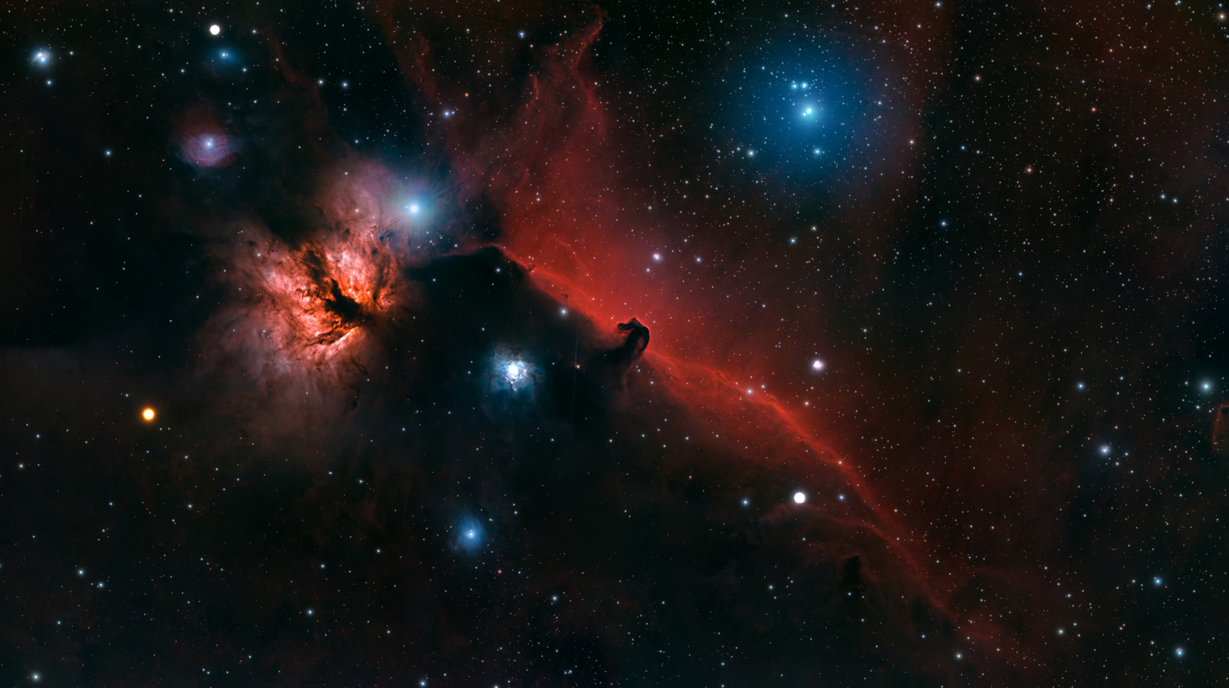 IC 434, Nebuleuse de la tete de cheval et de la flamme, 119x300s - Askar 71F